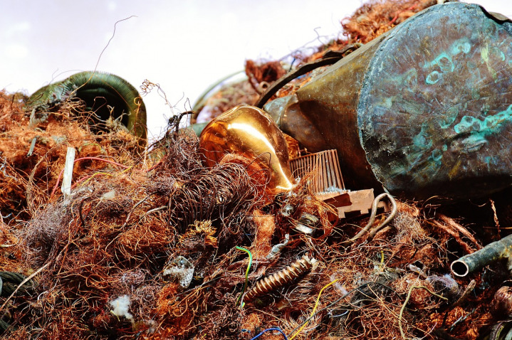 scrap metal pile